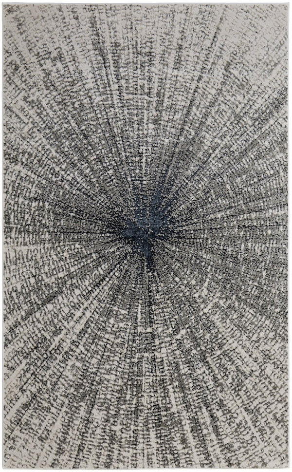 HomeRoots 12' X 15' Gray and Ivory Abstract Area Rug - Durable, Stain-Resistant, Modern Design for Your Home 616989
