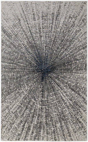 Homeroots 12' X 15' Stylish Ivory Gray And Blue Abstract Area Rug - Durable, Stain Resistant, Perfect For Families! Ivory,Gray,Blue Polypropylene Blend 616989