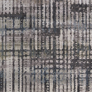 Homeroots 10' Stylish Abstract Distressed Area Rug - Durable, Stain Resistant, Perfect For Homes With Kids & Pets Gray,Black,Ivory Polypropylene Blend 616990