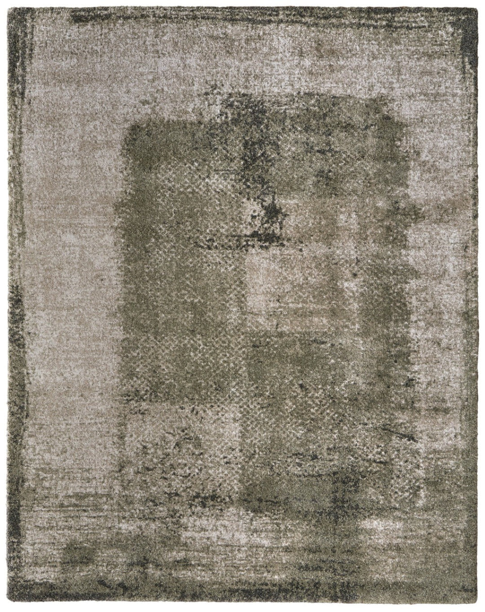 HomeRoots 10' Green and Tan Abstract Distressed Area Rug - Modern Softness, Durable Design for High-Traffic Spaces 12' X 15' 616991