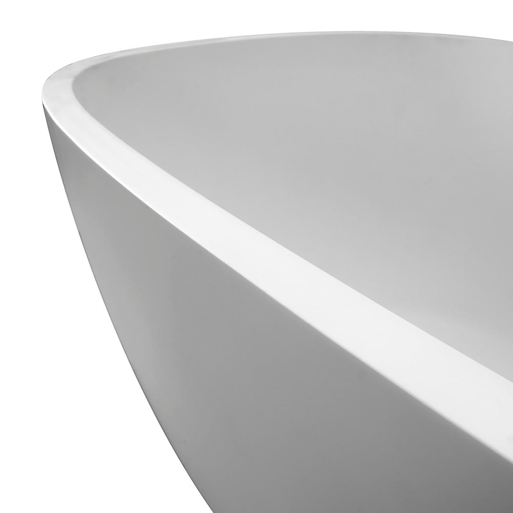 English Elm 67" Freestanding Solid Surface Soaking Tub Sculptural Matte Basin for Spa Bathrooms W2704P188413