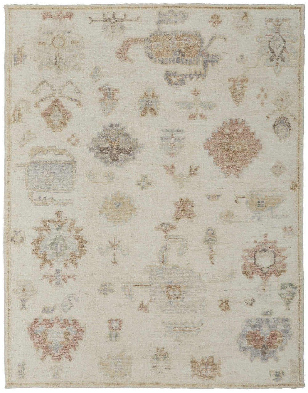 HomeRoots 12' Hand-Knotted Wool Floral Area Rug in Ivory, Tan & Gray - Artisan Crafted for Timeless Elegance 12' X 15' 616996