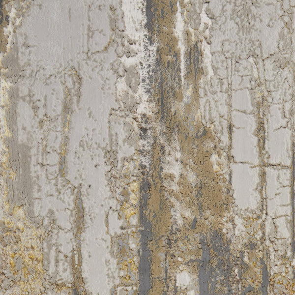 Homeroots 12' Stylish Ivory Gold & Brown Abstract Area Rug - Stain Resistant, Perfect For Kids & Pets 144"X216" Ivory,Gold,Brown Polyester Blend 616998