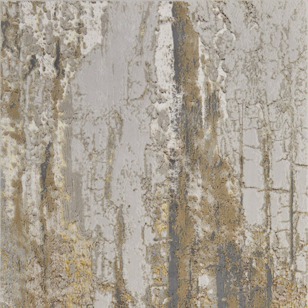 Homeroots 12' Stylish Ivory Gold & Brown Abstract Area Rug - Stain Resistant, Perfect For Kids & Pets 144"X216" Ivory,Gold,Brown Polyester Blend 616998