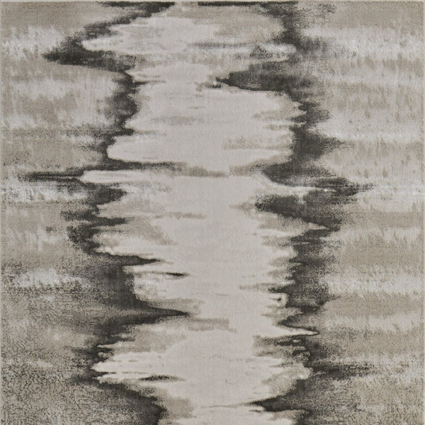 Homeroots 12' X 18' Gray Taupe & Ivory Abstract Area Rug - Stain Resistant, Perfect For Kids & Pets, Stylish! Gray,Taupe,Ivory Polyester Blend 616999