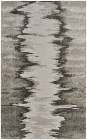 HomeRoots 12' Modern Gray Taupe & Ivory Abstract Area Rug - Stain Resistant, Durable, Perfect for Large Spaces 616999