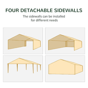 English Elm Outsunny 10' X 20' Elegant Party Tent Canopy With 6 Removable Sidewalls For Outdoor Events & Bbqs W2225P174136-GIGA