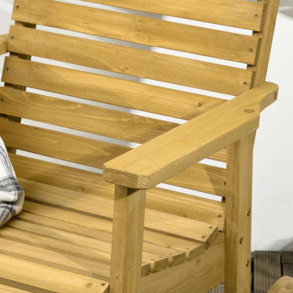 English Elm Outsunny Solid Fir Porch Rocker with Slatted Back and Arms for Patio or Sunroom W2225P174328