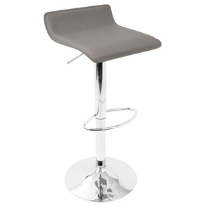 English Elm Contemporary Swivel Barstools with Chrome Base and Grey Pu Upholstery Set of 2 B202P222267