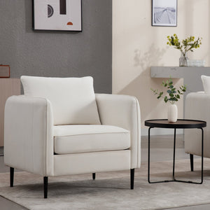 English Elm Accent Velvet Armchair Mid-century Modern Plush Seat with Metal Legs for Any Room W3244P327103