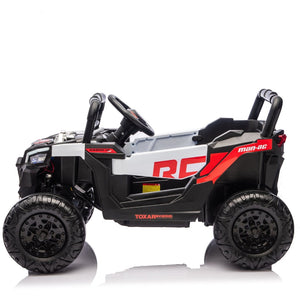 English Elm 12v Kids Electric Utv Ride on Toy with Parental Remote Swing Function and Shock Absorbers Black W1578P368160