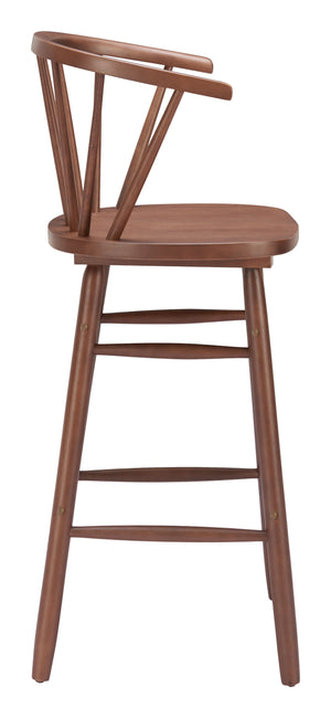 Zuo Modern Stenger Barstool Set Of 2 - Modern Rubberwood Design With Comfort For Your Stylish Space Walnut Rubberwood 110523-zuo-modern