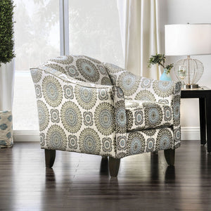 English Elm Transitional High Back Stripe Chair with Rolled Arms for Coastal Comfort and Supportive Seating Appeal Ivory 35 L x 35 W x 28 H B2741P375950