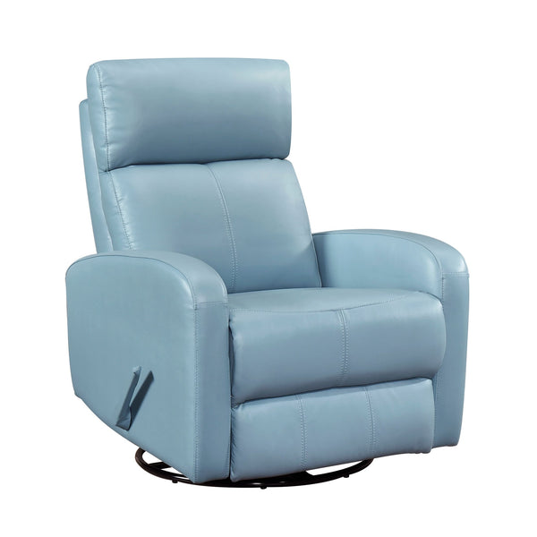 English Elm Glider Top Grain Leather Swivel Recliner Chair – Blue Comfort, 360° Glide, Solid Wood Frame, Luxury B011P330087