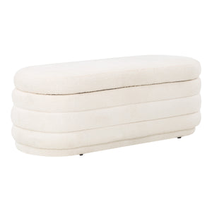 OSP Home Furnishings Clifford Storage Bench Snow Sherpa