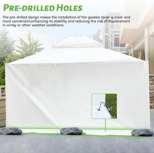 English Elm 12'X14' All-Season Gazebo Cover - Waterproof, Wind-Resistant With Sidewalls & Mesh Windows For Protection W1859P227653