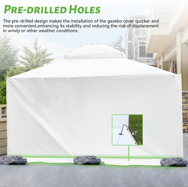 English Elm 12'X14' All-Season Gazebo Cover - Waterproof, Wind-Resistant With Sidewalls & Mesh Windows For Protection W1859P227653