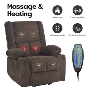 English Elm Power Lift Recliner Chair With Massage, Heat Therapy, Usb Ports & Cup Holders For Ultimate Comfort P2 T3623P380493-GIGA