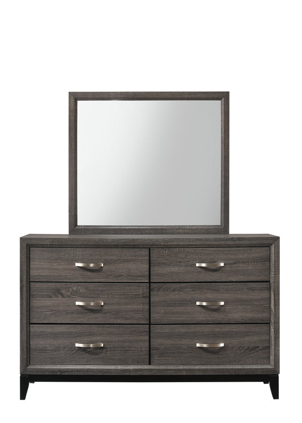 English Elm 1pc Modern 4-Drawer Tall Storage Chest in Mist Finish — Sleek Bedroom Organizer with Spacious Drawers Gray 61 L x 19 W x 36 H B2741P406737