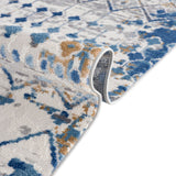 Madison Park Hannah Global Inspired Moroccan Global Woven Area Rug MP35-7578 Blue/Cream