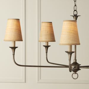 Natural Grasscloth Tapered Chandelier Shade - Artisanal Handcrafted Elegance for Modern Spaces