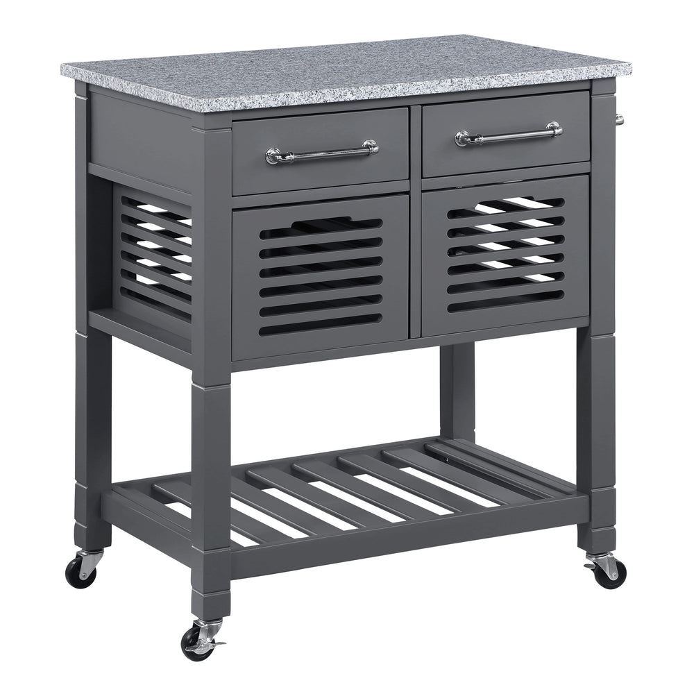 OSP Home Furnishings Stafford Kitchen Cart Grey