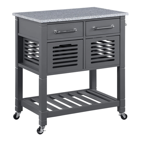 OSP Home Furnishings Stafford Kitchen Cart Grey