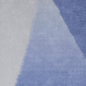 Homeroots 10' Hand Tufted Geometric Area Rug – Artisan Crafted, Stain Resistant, Perfect For Kids And Pets! Blue,Gray Wool Blend 617000