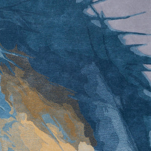 Homeroots 10' Hand-tufted Abstract Area Rug - Unique Artisan Crafted Wool Blend For Stylish Home Décor Blue,Gold,Gray Wool Blend 617002