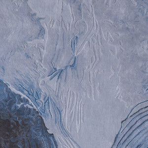 Homeroots 10' Elegant Abstract Hand-tufted Area Rug - Unique Wool Blend Design For Cozy Home Aesthetics Blue,Black,Gray Wool Blend 617003