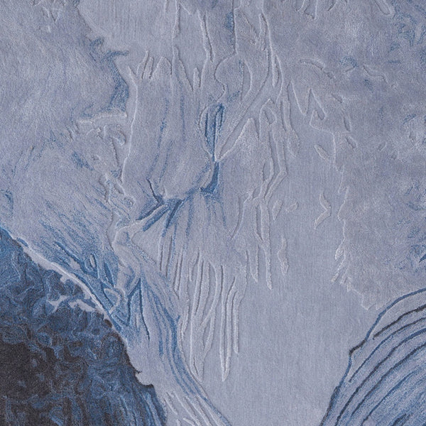 Homeroots 10' Elegant Abstract Hand-tufted Area Rug - Unique Wool Blend Design For Cozy Home Aesthetics Blue,Black,Gray Wool Blend 617003