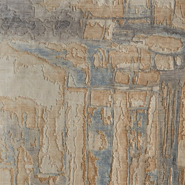 Homeroots 10' X 14' Abstract Distressed Area Rug - Stain Resistant, Premium Wool Blend, Perfect For Family Spaces Tan,Brown,Gray Wool Blend 617006