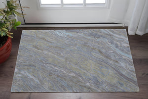 Homeroots 10' Hand-tufted Abstract Area Rug – Unique Artisan Craftsmanship For Cozy, Stylish Home Décor Blue,Green,Gray Wool Blend 617012