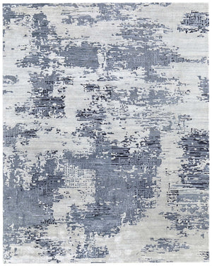 HomeRoots 2' X 3' Blue and Ivory Abstract Hand-Tufted Area Rug - Contemporary Bohemian Charm for Small Spaces 617013