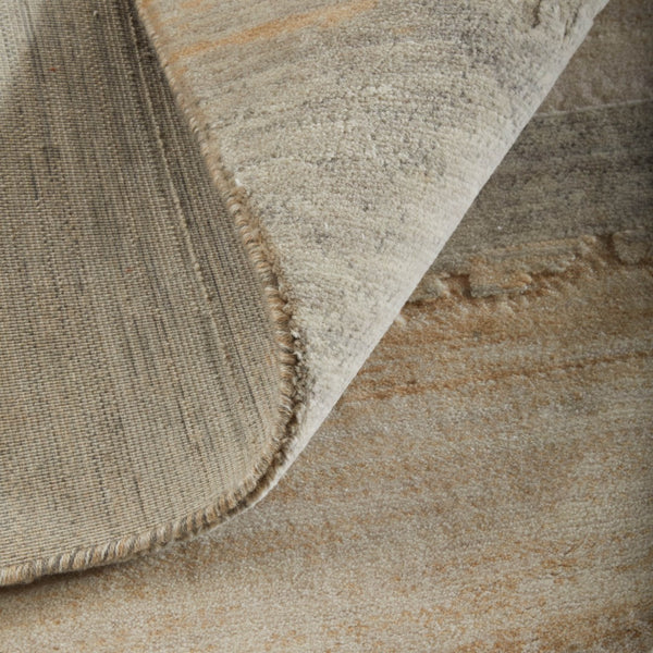 Homeroots 10' X 14' Abstract Area Rug - Luxurious Wool Blend, Stain Resistant, Perfect For Kids & Pets Tan,Brown,Gray Wool Blend 617015