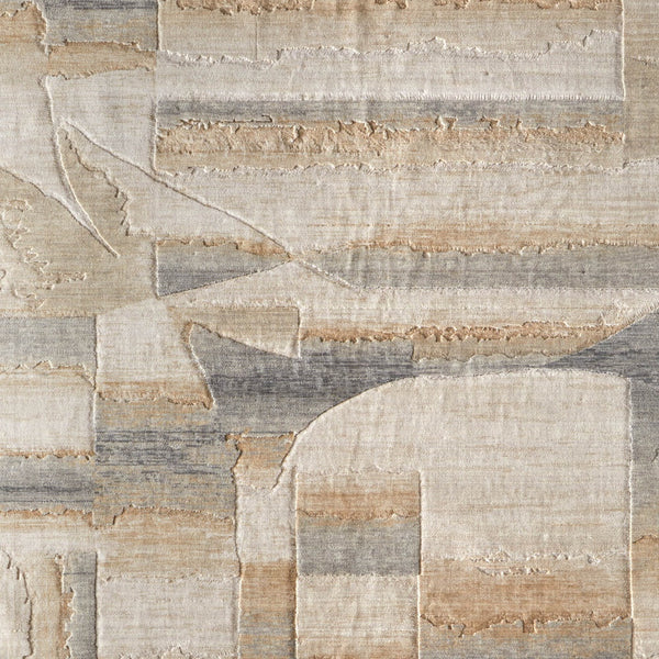 Homeroots 10' X 14' Abstract Area Rug - Luxurious Wool Blend, Stain Resistant, Perfect For Kids & Pets Tan,Brown,Gray Wool Blend 617015