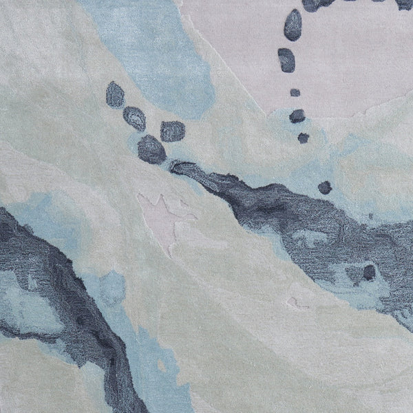 Homeroots 10' Hand-tufted Abstract Area Rug - Unique Artisan Craftsmanship For Stylish Home Décor & Warmth Green,Blue,Ivory Wool Blend 617016