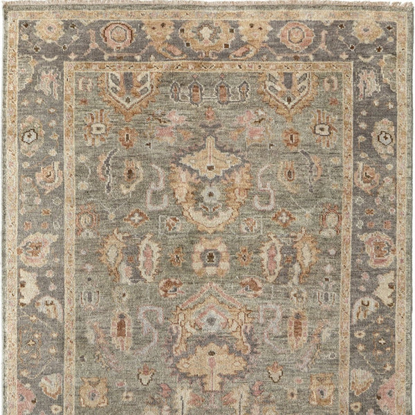 Homeroots 2' X 3' Hand Knotted Gray Gold & Pink Oriental Area Rug With Fringe - Unique, Stain-resistant Design Gray,Gold,Pink Wool Blend 617019