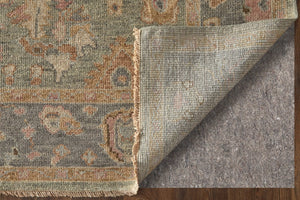 Homeroots 2' X 3' Hand Knotted Gray Gold & Pink Oriental Area Rug With Fringe - Unique, Stain-resistant Design Gray,Gold,Pink Wool Blend 617019