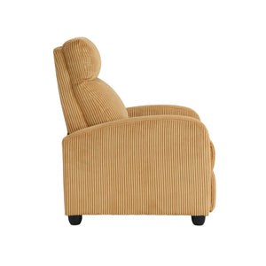 English Elm Modern Parsons Push Back Recliner Chair in Soft Corduroy Fabric — Sleek Comfortable Living Room Lounger with Solid Wood Frame and Easy Recline Mechanism Yellow 30 L x 27 W x 21.5 H B011P395835