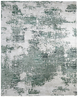 HomeRoots 10' Hand-Tufted Abstract Area Rug in Green and White - Bold Design for Modern Living Spaces 2' X 3' 617020