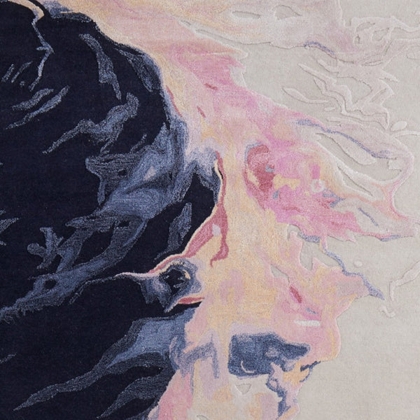 Homeroots 10' Hand-tufted Abstract Area Rug – Artisan Crafted Wool Blend, Unique Design For Stylish Spaces Pink,Blue,Ivory Wool Blend 617021