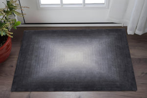 Homeroots 2' X 3' Abstract Hand-tufted Area Rug – Unique Artistry, Stain Resistant, Perfect For Any Space Black,White,Gray Wool Blend 617022
