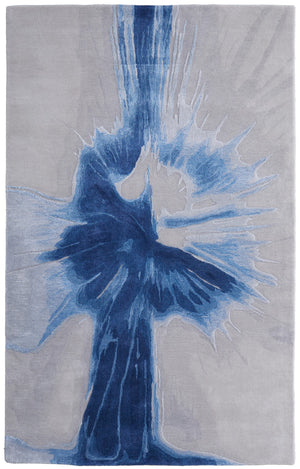 HomeRoots 10' Blue and Gray Abstract Hand-Tufted Area Rug - Modern Artistry for Stylish Living Spaces 2' X 3' 617023