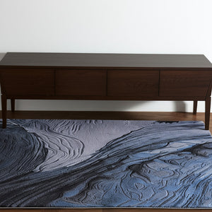 Homeroots 10' Elegant Abstract Hand-tufted Area Rug - Unique Wool Blend Design For Cozy Home Aesthetics Blue,Black,Gray Wool Blend 617028