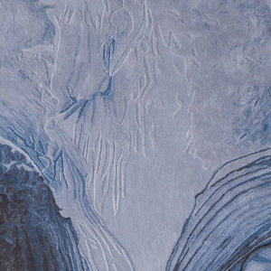 Homeroots 10' Elegant Abstract Hand-tufted Area Rug - Unique Wool Blend Design For Cozy Home Aesthetics Blue,Black,Gray Wool Blend 617028