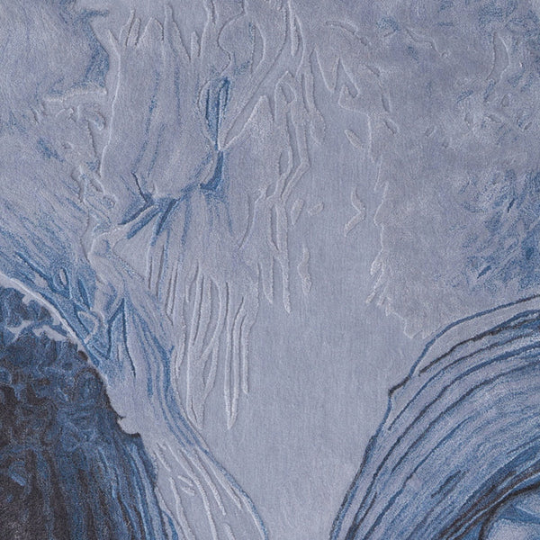 Homeroots 10' Elegant Abstract Hand-tufted Area Rug - Unique Wool Blend Design For Cozy Home Aesthetics Blue,Black,Gray Wool Blend 617028