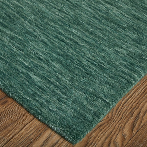 Homeroots 10' Hand Woven Round Rug – Unique Artisan Crafted Stain Resistant Wool Blend For Stylish Spaces Green,White Wool Blend 617029