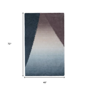 Homeroots 10' Hand Tufted Geometric Area Rug – Artisan Crafted, Stain Resistant, Perfect For Kids And Pets! Taupe,Blue,Tan Wool Blend 617030