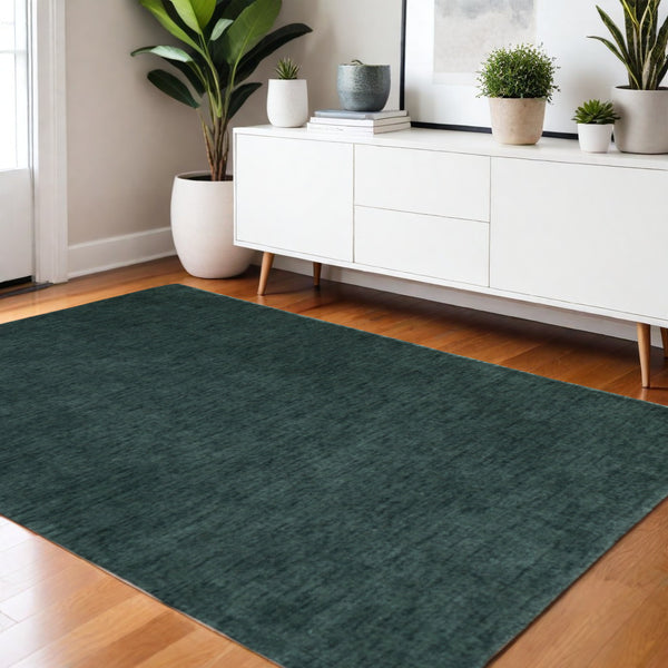 Homeroots 10' Hand Woven Round Rug – Unique Artisan Crafted Stain Resistant Wool Blend For Stylish Spaces Green Wool Blend 617031